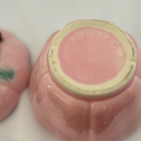 Vintage Belmar Pottery of California #310 Pink Strawberry Serving Bowl &Lid. MCM - Picture 6 of 6